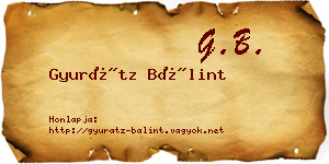Gyurátz Bálint névjegykártya