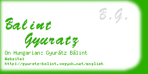 balint gyuratz business card